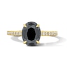 Thumbnail Image 1 of 2-1/5 CT. T.W. Oval Black and White Diamond Hidden Frame Engagement Ring in 14K Gold