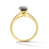 Thumbnail Image 3 of 2-1/5 CT. T.W. Oval Black and White Diamond Hidden Frame Engagement Ring in 14K Gold