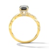 Thumbnail Image 3 of 1-3/4 CT. T.W. Oval Black and White Diamond Hidden Frame Engagement Ring in 14K Gold