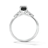 Thumbnail Image 3 of 1-3/4 CT. T.W. Emerald-Cut Black and White Diamond Engagement Ring in 14K White Gold
