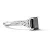 Thumbnail Image 4 of 1-3/4 CT. T.W. Emerald-Cut Black and White Diamond Engagement Ring in 14K White Gold