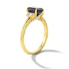 Thumbnail Image 5 of 2-1/4 CT. T.W. Emerald-Cut Black and White Diamond Three-Stone Ring in 14K Gold