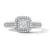 Thumbnail Image 1 of 3/4 CT. T.W. Princess-Cut Lab-Grown Diamond Double Frame Engagement Ring in Sterling Silver (F/VS2)