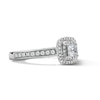 Thumbnail Image 4 of 3/4 CT. T.W. Princess-Cut Lab-Grown Diamond Double Frame Engagement Ring in Sterling Silver (F/VS2)