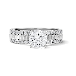 1 1/3 CT. T.W. Round Lab-Grown Diamond Engagement Ring in Sterling Silver (F/VS2)