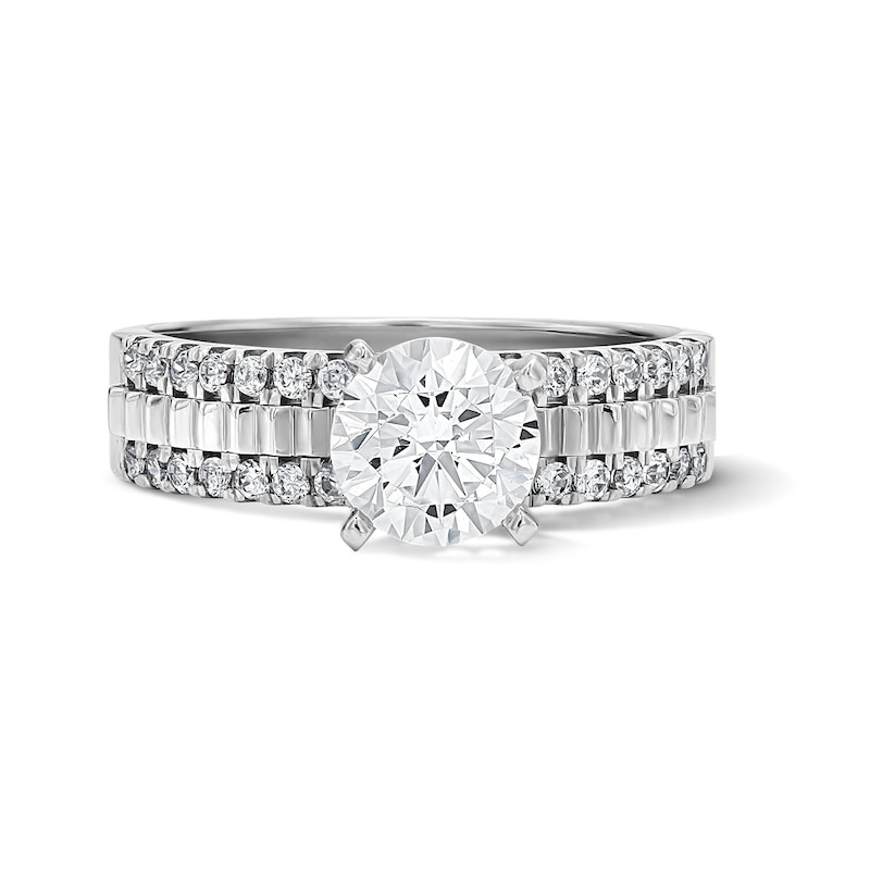Main Image 1 of 1 1/3 CT. T.W. Round Lab-Grown Diamond Engagement Ring in Sterling Silver (F/VS2)