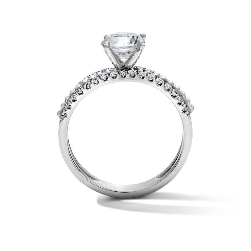 Main Image 3 of 1 1/3 CT. T.W. Round Lab-Grown Diamond Engagement Ring in Sterling Silver (F/VS2)