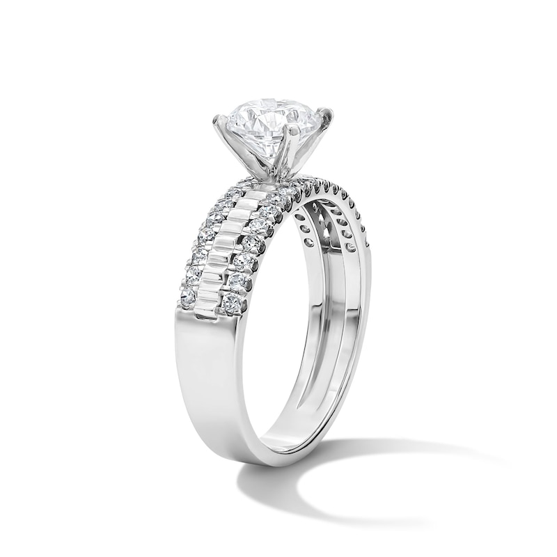 Main Image 5 of 1 1/3 CT. T.W. Round Lab-Grown Diamond Engagement Ring in Sterling Silver (F/VS2)