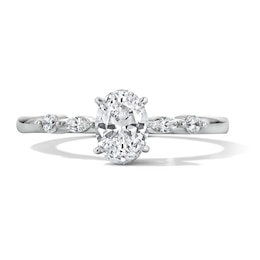1 CT. T.W. Oval Lab-Grown Diamond Engagement Ring in Sterling Silver (F/VS2)