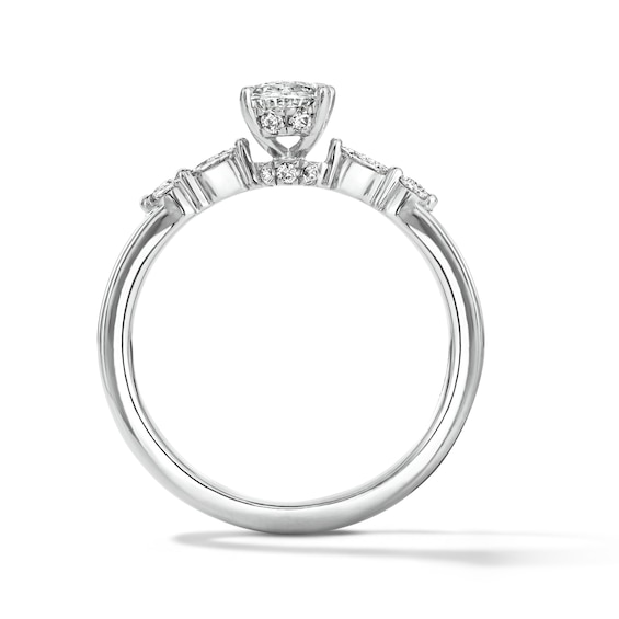 1 CT. T.w. Oval Lab-Grown Diamond Engagement Ring in Sterling Silver (F/Vs2)