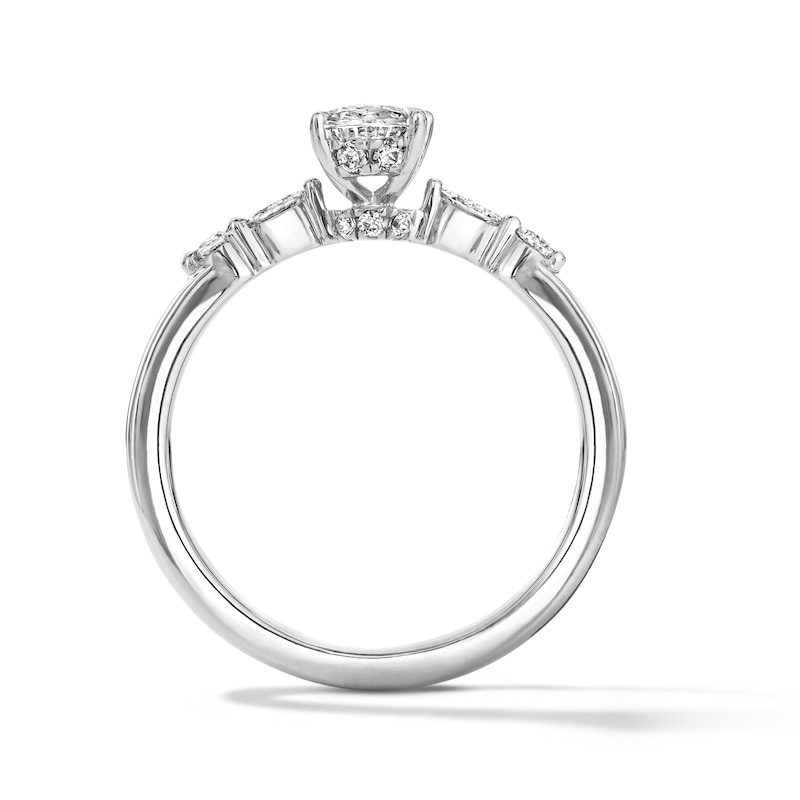 Main Image 3 of 1 CT. T.W. Oval Lab-Grown Diamond Engagement Ring in Sterling Silver (F/VS2)