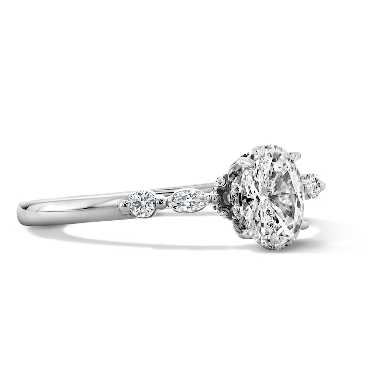 Main Image 4 of 1 CT. T.W. Oval Lab-Grown Diamond Engagement Ring in Sterling Silver (F/VS2)