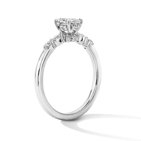 1 CT. T.w. Oval Lab-Grown Diamond Engagement Ring in Sterling Silver (F/Vs2)