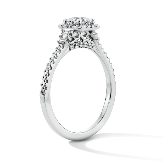3/4 CT. T.w. Princess-Cut Lab-Grown Diamond Frame Engagement Ring in Sterling Silver