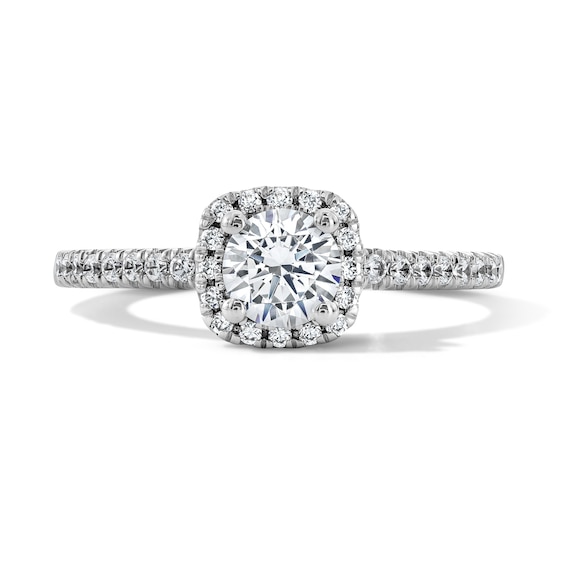 3/4 CT. T.w. Round Lab-Grown Diamond Cushion Frame Ring in Sterling Silver (F/Vs2)