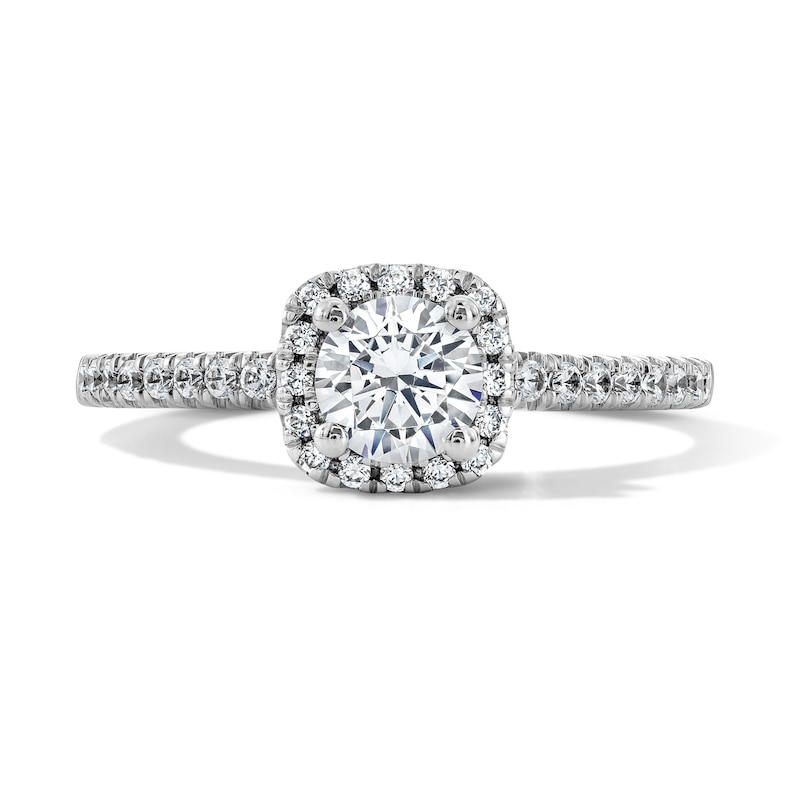 Main Image 1 of 3/4 CT. T.W. Round Lab-Grown Diamond Cushion Frame Ring in Sterling Silver (F/VS2)