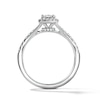 Thumbnail Image 3 of 3/4 CT. T.W. Oval Lab-Grown Diamond Frame Engagement Ring in Sterling Silver (F/VS2)