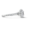 Thumbnail Image 4 of 3/4 CT. T.W. Oval Lab-Grown Diamond Frame Engagement Ring in Sterling Silver (F/VS2)