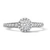Thumbnail Image 1 of 3/4 CT. T.W. Round Lab-Grown Diamond Frame Engagement Ring in Sterling Silver (F/VS2)
