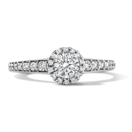 3/4 CT. T.W. Round Lab-Grown Diamond Frame Engagement Ring in Sterling Silver (F/VS2)