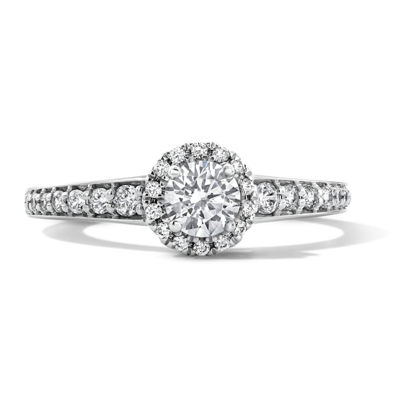 3/4 CT. T.w. Round Lab-Grown Diamond Frame Engagement Ring in Sterling Silver (F/Vs2)