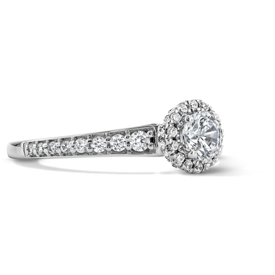 3/4 CT. T.w. Round Lab-Grown Diamond Frame Engagement Ring in Sterling Silver (F/Vs2)