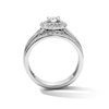 Thumbnail Image 3 of 1 CT. T.W. Round Lab-Grown Diamond Cushion Frame Bridal Set in Sterling Silver (F/VS2)
