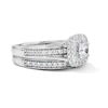 Thumbnail Image 4 of 1 CT. T.W. Round Lab-Grown Diamond Cushion Frame Bridal Set in Sterling Silver (F/VS2)