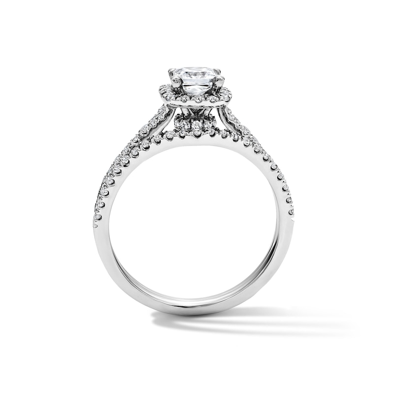 Main Image 3 of 1 CT. T.W. Princess-Cut Lab-Grown Diamond Frame Bridal Set in Sterling Silver