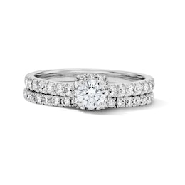 1 CT. T.W. Certified Lab-Grown Diamond Bridal Set in White Sterling Silver (F/VS2)