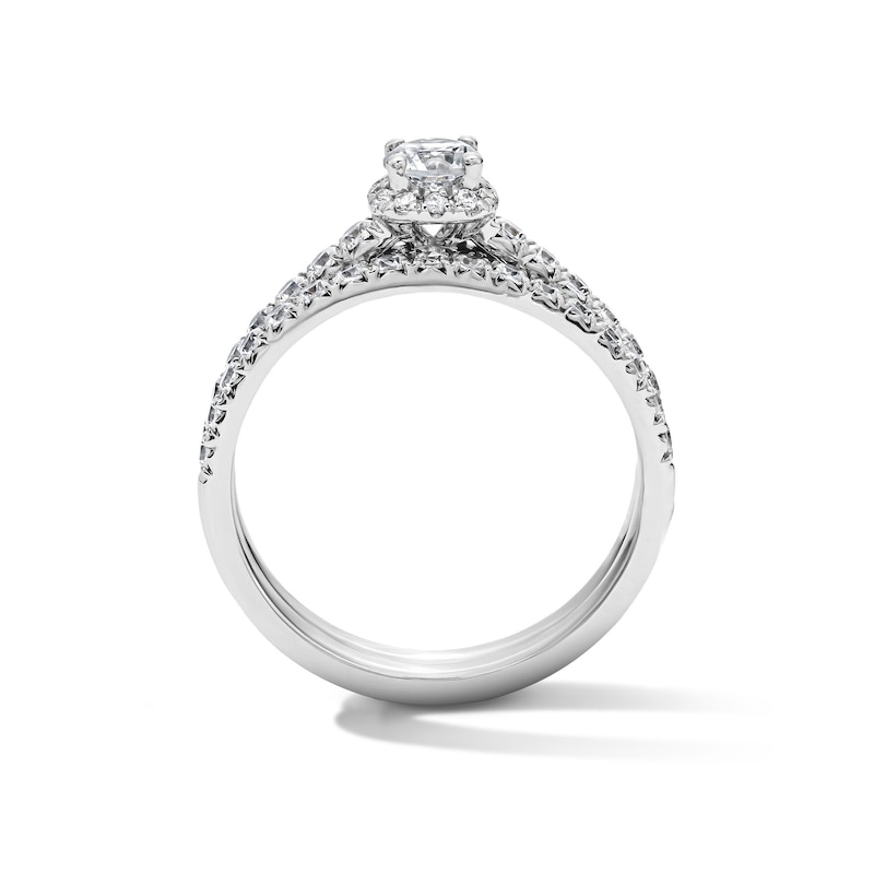 Main Image 3 of 1 CT. T.W. Certified Lab-Grown Diamond Bridal Set in White Sterling Silver (F/VS2)