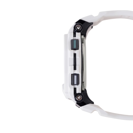 Casio G-Shock Move Tracker Digital Watch with Black Dial and White Resin Strap (Model: Gbd200-7)
