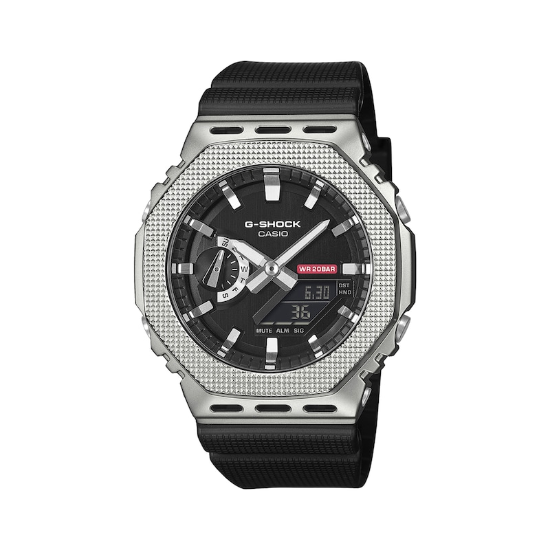 Main Image 1 of Men's Casio G-Shock G-Steel Analog/Digital Watch with Black Dial and Black Resin Strap (Model: GM2100M-1A)