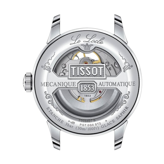 Men's Tissot Le Locle Open Heart Powermatic 80 Automatic Watch with Brown Leather Strap (Model: T0064071603301)