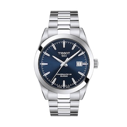 Men's Tissot Gentleman Powermatic 80 Silicium Automatic Watch with Navy Dial (Model: T1274071104100)