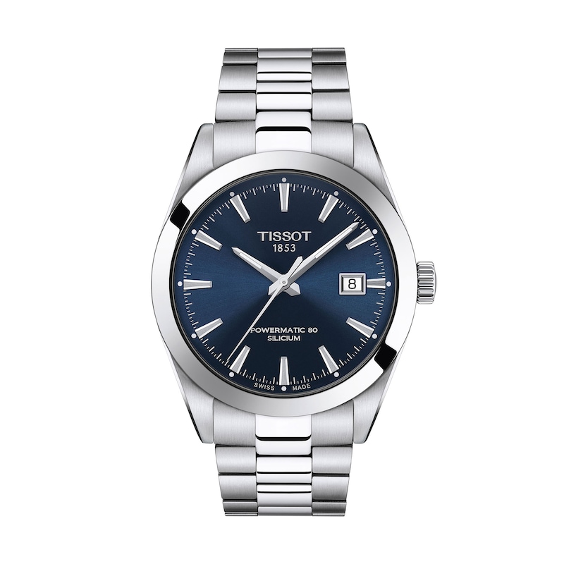 Main Image 1 of Men's Tissot Gentleman Powermatic 80 Silicium Automatic Watch with Navy Dial (Model: T1274071104100)