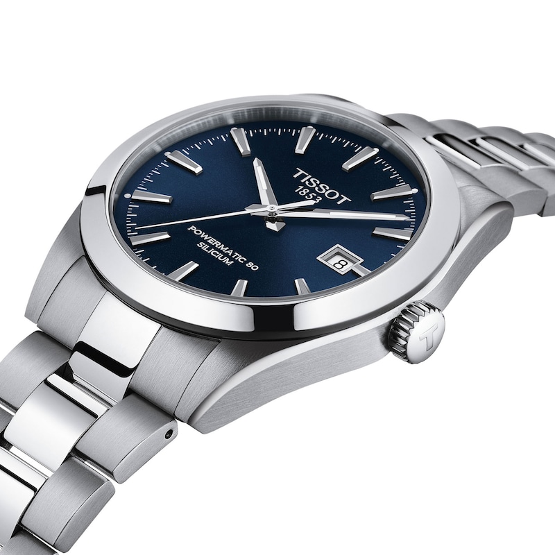 Main Image 6 of Men's Tissot Gentleman Powermatic 80 Silicium Automatic Watch with Navy Dial (Model: T1274071104100)