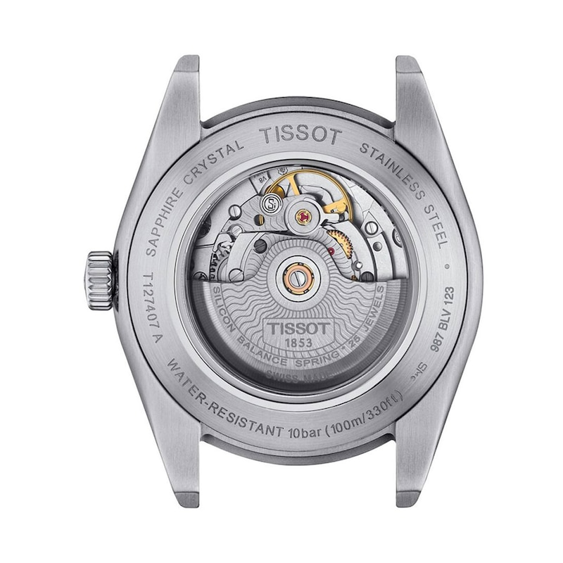 Main Image 3 of Men's Tissot Gentleman Powermatic 80 Silicium Automatic Watch with Black Dial (Model: T1274071105100)