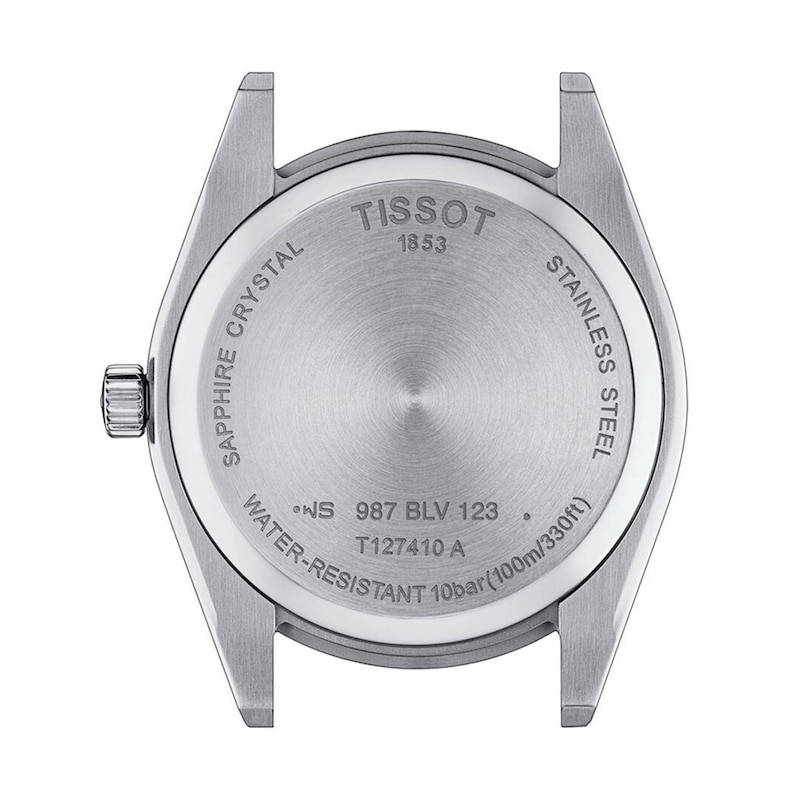 Main Image 3 of Men's Tissot Gentleman Analog Watch with Navy Dial and Stainless Steel Bracelet (Model: T1274101104100)