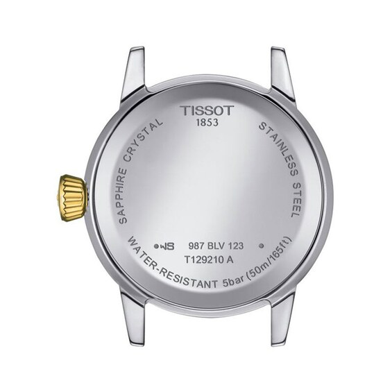 Ladies' Tissot Classic Dream Analog Watch with Two-Tone Dial and Bracelet (Model: T1292102203100)