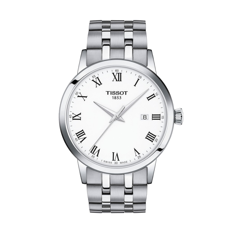 Main Image 1 of Men's Tissot Classic Dream Analog Watch with White Dial and Stainless Steel Bracelet (Model: T1294101101300)
