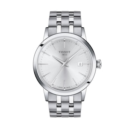 Men's Tissot Classic Dream Analog Watch with Silver-Tone Dial and Stainless Steel Bracelet (Model: T1294101103100)