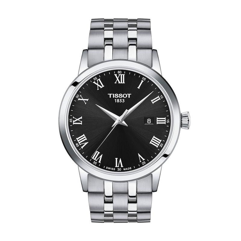 Main Image 1 of Men's Tissot Classic Dream Analog Watch with Black Dial and Stainless Steel Bracelet (Model: T1294101105300)