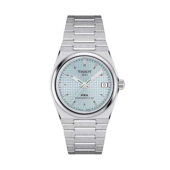 Unisex Tissot PRX 35mm Powermatic 80 Automatic Watch with Ice Blue Dial (Model: T1372071135100)