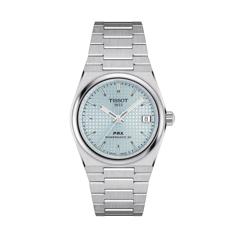 Main Image 1 of Unisex Tissot PRX 35mm Powermatic 80 Automatic Watch with Ice Blue Dial (Model: T1372071135100)