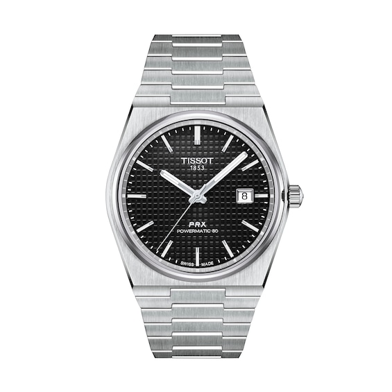 Men's Tissot PRX 40mm Powermatic 80 Automatic Watch with Black Dial (Model: T1374071105100)