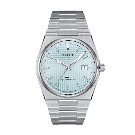 Men's Tissot PRX 40mm Powermatic 80 Automatic Watch with Ice Blue Dial (Model: T1374071135100)