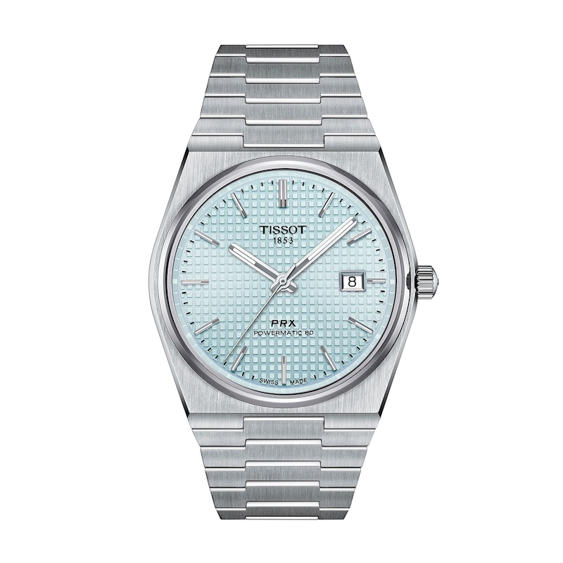 Main Image 1 of Men's Tissot PRX 40mm Powermatic 80 Automatic Watch with Ice Blue Dial (Model: T1374071135100)