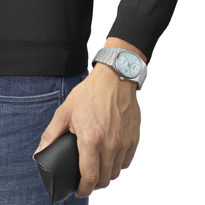 Main Image 5 of Men's Tissot PRX 40mm Powermatic 80 Automatic Watch with Ice Blue Dial (Model: T1374071135100)