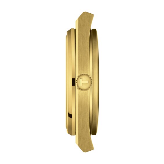 Men's Tissot PRX 40mm Powermatic 80 Automatic Watch with Gold-Tone Dial and PVD Bracelet (Model: T1374073302100)